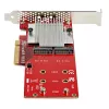 StarTech.com Dual M.2 PCIe SSD Adapter Card - x8 / x16 Dual NVMe or AHCI M.2 SSD to PCI Express 3.0 - M.2 NGFF PCIe (M-Key) Ühilduv - Supports 2242, 2260, 2280 - JBOD - Mac & PC