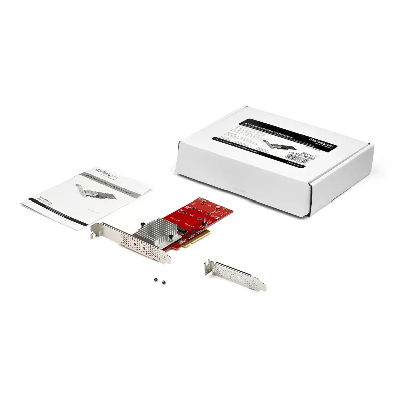 StarTech.com Dual M.2 PCIe SSD Adapter Card - x8 / x16 Dual NVMe or AHCI M.2 SSD to PCI Express 3.0 - M.2 NGFF PCIe (M-Key) Ühilduv - Supports 2242, 2260, 2280 - JBOD - Mac & PC