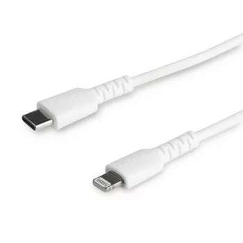 StarTech.com 6 jala (2 m) vastupidav valge USB-C – Lightning kaabel – tugev töökindel aramiidkiust USB-C – Lightning laadimis-/sünkroonimisjuhe – Apple MFi sertifitseeritud iPad/iPhone 12