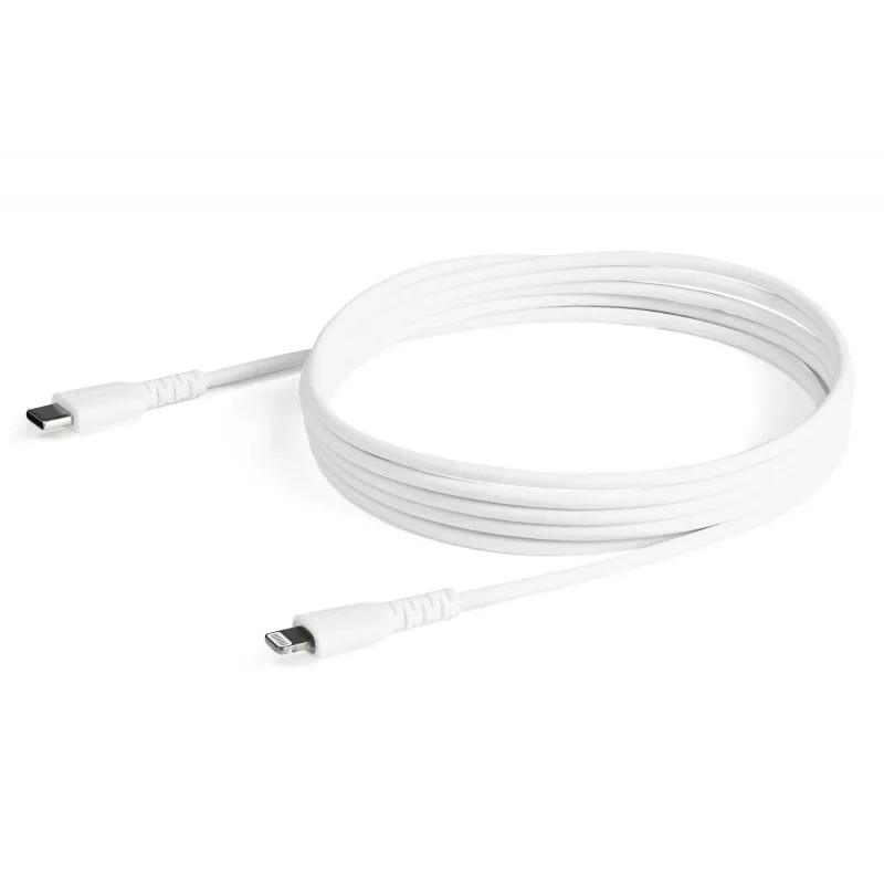 StarTech.com 6 jala (2 m) vastupidav valge USB-C – Lightning kaabel – tugev töökindel aramiidkiust USB-C – Lightning laadimis-/sünkroonimisjuhe – Apple MFi sertifitseeritud iPad/iPhone 12