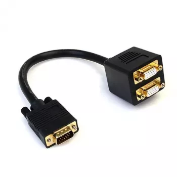 StarTech.com 1 jalga VGA - 2x VGA videojaoturkaabel – M/Em, 0,3 m, VGA (D-Sub), 2 x VGA (D-Sub), Isane, Emane, Must