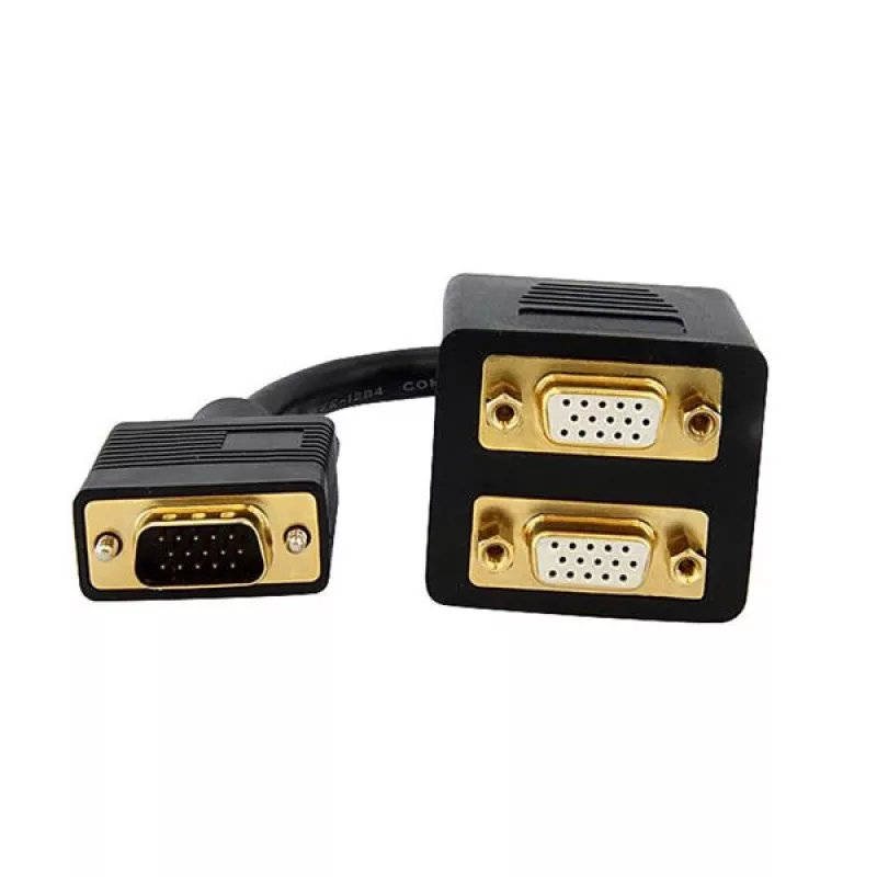 StarTech.com 1 jalga VGA - 2x VGA videojaoturkaabel – M/Em, 0,3 m, VGA (D-Sub), 2 x VGA (D-Sub), Isane, Emane, Must