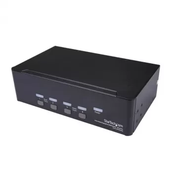 StarTech.com 4-pordiline kahe DisplayPortiga KVM-lüliti - 4K 60 Hz, 3840 x 2160 pikslit, 4K Ultra HD, raami külge kinnitatav, 18 W, 2U, must