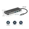 StarTech.com USB-C mitme pordiga adapter - USB-C reisidokk 4K HDMI-ga, 3x USB 3.0 jaotur, SD/SDHC, GbE, 60 W PD 3.0 läbipääs - USB USB-C/Thunderbolt 3 - asendab DKT30CSDHPD