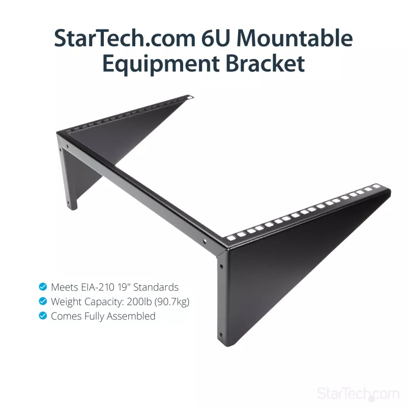 StarTech.com Vertikaalne seinale kinnitatav serveririiul - täisteras - 6U