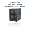 StarTech.com 4-post 18U serverikapp, lukustatav 19 inch andmekapp arvuti-/AV-/IT-seadmetele, kontori/kodu võrgukapp rataste ja reguleeritavate kinnitussiinidega