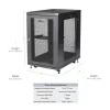 StarTech.com 4-post 18U serverikapp, lukustatav 19 inch andmekapp arvuti-/AV-/IT-seadmetele, kontori/kodu võrgukapp rataste ja reguleeritavate kinnitussiinidega