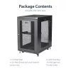 StarTech.com 4-post 18U serverikapp, lukustatav 19 inch andmekapp arvuti-/AV-/IT-seadmetele, kontori/kodu võrgukapp rataste ja reguleeritavate kinnitussiinidega