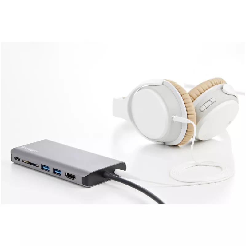 StarTech.com USB-C mitmepordiline adapter - USB-C Mini reisidokk 4K HDMI või 1080p VGA-ga - 3x USB 3.0 jaotur, SD, GbE, heli, 100W PD läbiv - kaasaskantav dokkimisjaam sülearvutile/tahvelarvutile