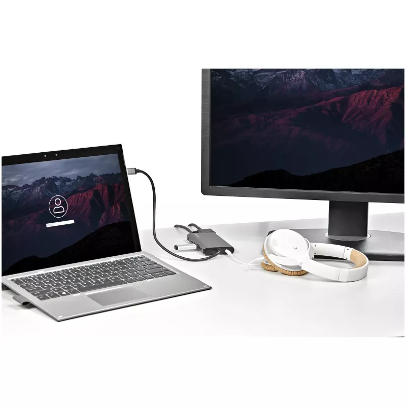 StarTech.com USB-C mitmepordiline adapter - USB-C Mini reisidokk 4K HDMI või 1080p VGA-ga - 3x USB 3.0 jaotur, SD, GbE, heli, 100W PD läbiv - kaasaskantav dokkimisjaam sülearvutile/tahvelarvutile