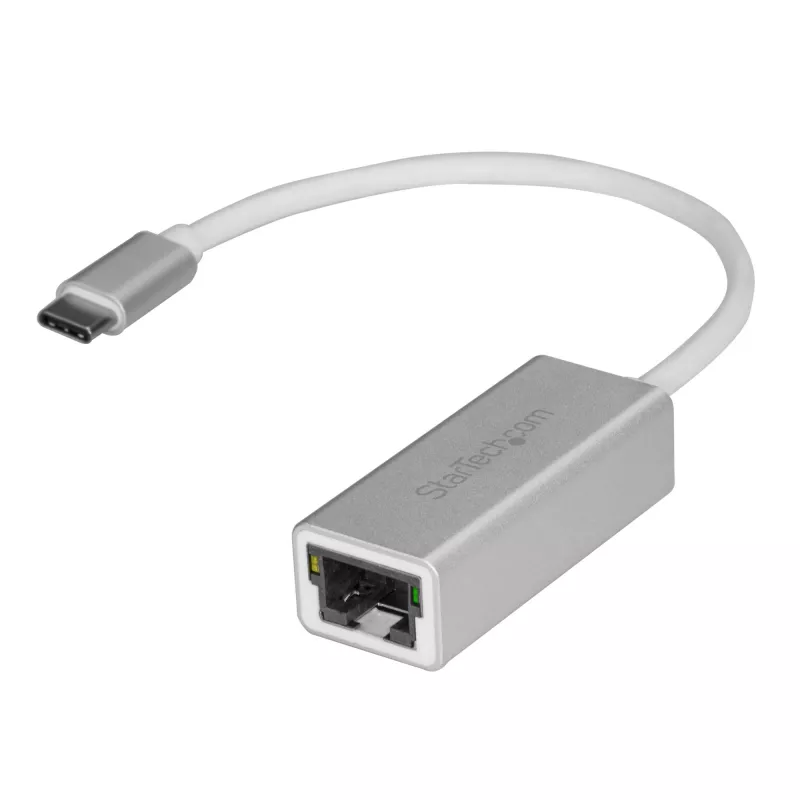 StarTech.com USB-C-lt gigabitivõrguadapter - Hõbedane, Juhtmega, USB, Ethernet, 5000 Mbit/s, Hõbedane