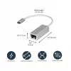 StarTech.com USB-C-lt gigabitivõrguadapter - Hõbedane, Juhtmega, USB, Ethernet, 5000 Mbit/s, Hõbedane
