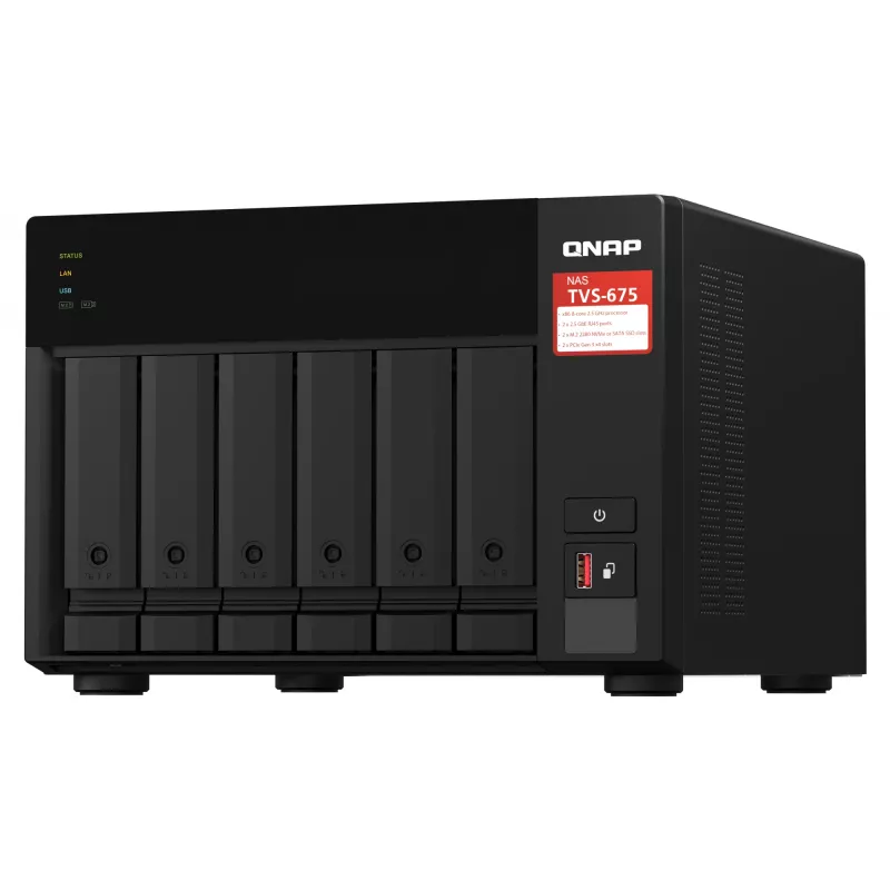 QNAP TVS-675 NAS Tower ZhaoXin KaiXian KX-6000 KX-U6580 8 GB DDR4 0 TB QuTS hero Must