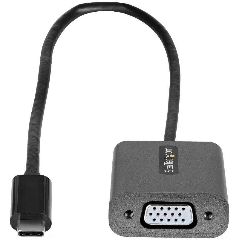 StarTech.com USB-C–VGA-adapter – 1080p USB USB-C–VGA-adapteri dongel – USB-C (DP alt-režiim) VGA-kuvarile/ekraanile videomuundur – Thunderbolt 3-ga ühilduv – 12 inch (30 cm) pikk külgekinnitatud kaabel – CDP2VGA täiendatud versioon