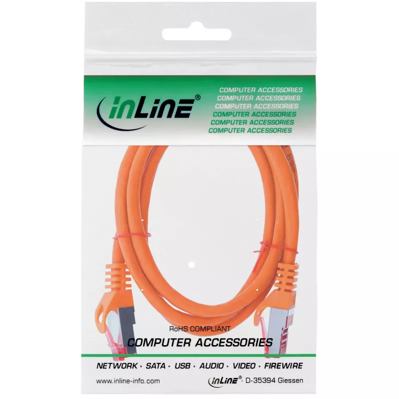 InLine patch-kaabel S/FTP PiMF Cat.6 250MHz PVC vask oranž 3m
