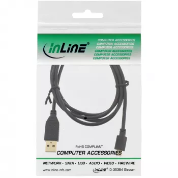 InLine Micro USB 2.0 kaabel USB A-pistik / Micro-B-pistik, must, 2 m