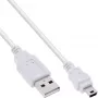 InLine USB 2.0 Mini-kaabel, tüüp A-pistik / mini-B-pistik (5kontaktiline), valge, 0.5m