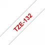 Lamineeritud lint Brother TZe132 12mm Punane läbipaistval