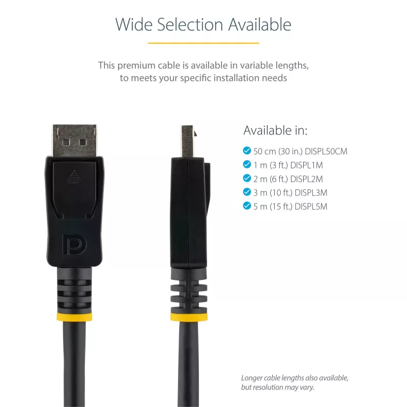 StarTech.com 3m (10ft) DisplayPort 1.2 kaabel - 4K x 2K Ultra HD VESA sertifitseeritud DisplayPort kaabel - DP-DP kaabel monitorile - DP video-/kuvaühenduskaabel - riividega DP-pistikud