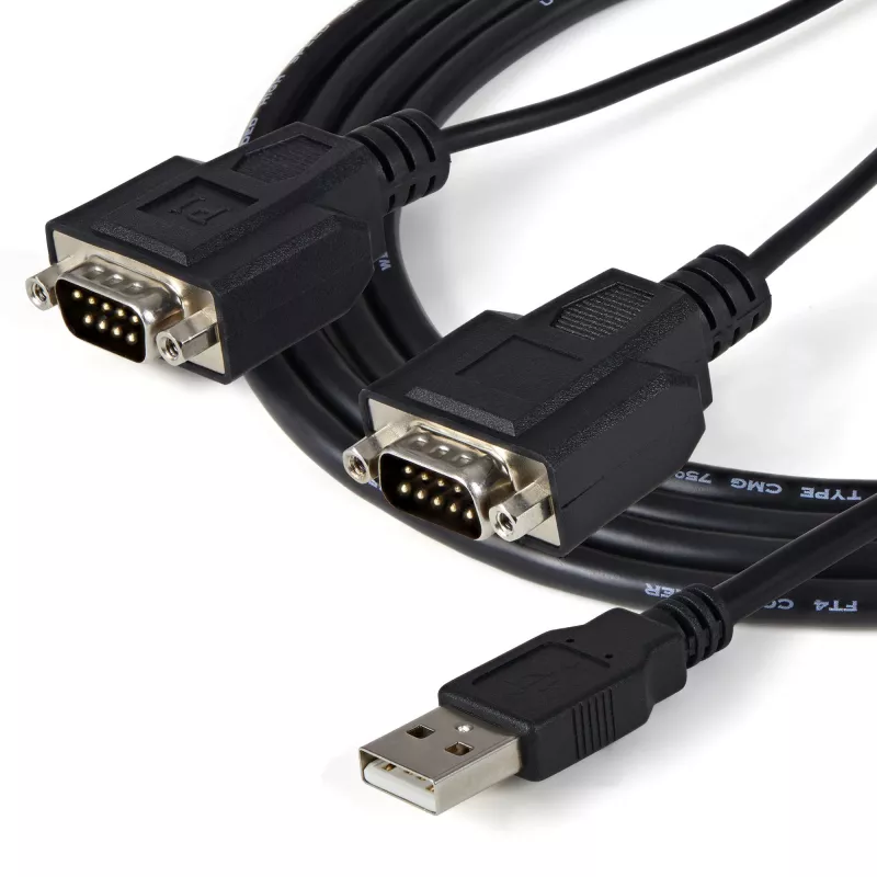 StarTech.com 1,8 m 2-pordiline FTDI USB-RS232 jadaadapteri kaabel COM-säilitusega, USB-RS232 adapter - TAA