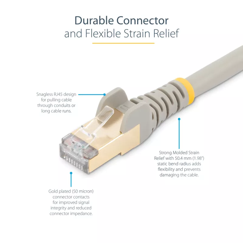 StarTech.com 5m CAT6a Ethernet kaabel - 10 Gigabit Shielded Snagless RJ45 100W PoE Patch Cord - 10GbE STP võrgukaabel w/Strain Relief - hall Individually Tested/Wiring is UL Certified/TIA