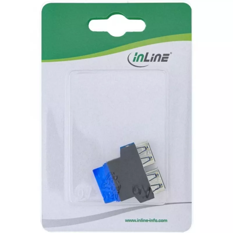 InLine USB 3.0 adapter, sisemine, 2x USB A-pesa emaplaadi päisesse