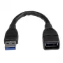 StarTech.com USB 3.0 A-A pikenduskaabel - 6 tolli, must, 0,152 m, USB A, USB A, USB 3.2 Gen 1 (3.1 Gen 1), 5 Gbit/s, Must