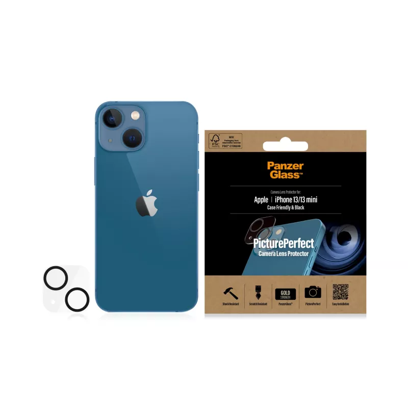 Kaamera objektiivi kaitse PanzerGlass Apple iPhone 13 / 13 Mini jaoks — karastatud klaas, kriimustus- ja põrutuskindel, läbipaistev