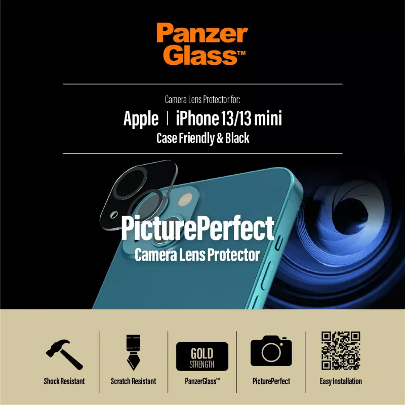 Kaamera objektiivi kaitse PanzerGlass Apple iPhone 13 / 13 Mini jaoks — karastatud klaas, kriimustus- ja põrutuskindel, läbipaistev