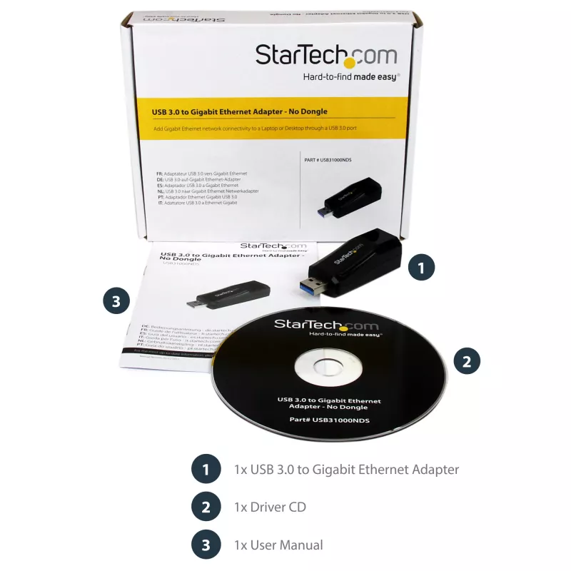 StarTech.com USB 3.0 Gigabit Etherneti NIC võrguadapter – 10/100/1000 Mbps