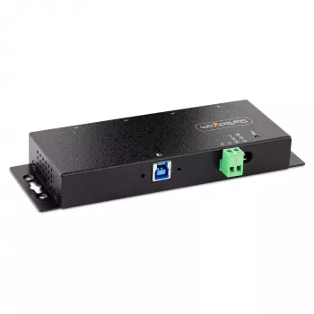 StarTech.com 4-pordiline tööstuslik USB 3.0 5 Gbps jaotur, töökindel USB-jaotur ESD-kaitsega, DIN/seinale/lauale paigaldatav USB-A jaotur, USB-laiendaja lukustatavate portidega, vastupidav – TAA