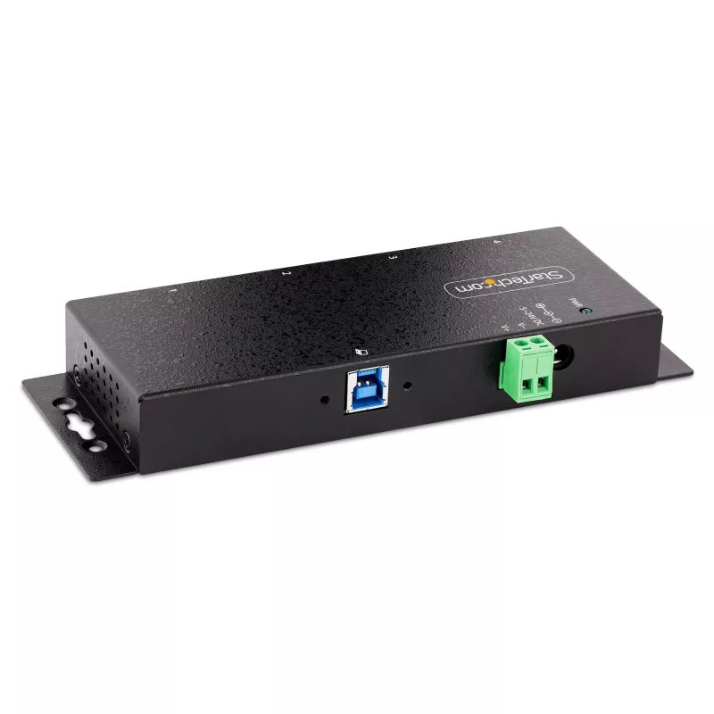 StarTech.com 4-pordiline tööstuslik USB 3.0 5 Gbps jaotur, töökindel USB-jaotur ESD-kaitsega, DIN/seinale/lauale paigaldatav USB-A jaotur, USB-laiendaja lukustatavate portidega, vastupidav – TAA