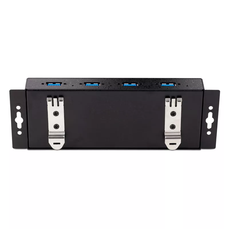 StarTech.com 4-pordiline tööstuslik USB 3.0 5 Gbps jaotur, töökindel USB-jaotur ESD-kaitsega, DIN/seinale/lauale paigaldatav USB-A jaotur, USB-laiendaja lukustatavate portidega, vastupidav – TAA