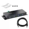 StarTech.com 4-pordiline tööstuslik USB 3.0 5 Gbps jaotur, töökindel USB-jaotur ESD-kaitsega, DIN/seinale/lauale paigaldatav USB-A jaotur, USB-laiendaja lukustatavate portidega, vastupidav – TAA