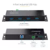 StarTech.com 4-pordiline tööstuslik USB 3.0 5 Gbps jaotur, töökindel USB-jaotur ESD-kaitsega, DIN/seinale/lauale paigaldatav USB-A jaotur, USB-laiendaja lukustatavate portidega, vastupidav – TAA