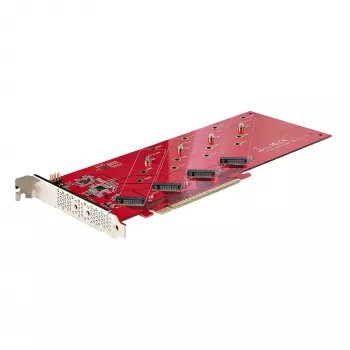 StarTech.com Quad M.2 PCIe adapterkaart, PCIe x16 kuni neljakordne NVMe või AHCI M.2 SSD, PCI Express 4.0, 7,8 GBps/draiv, nõutav bifurkatsioon, ühildub Windows/Linuxiga