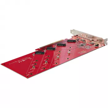 StarTech.com Quad M.2 PCIe adapterkaart, PCIe x16 kuni neljakordne NVMe või AHCI M.2 SSD, PCI Express 4.0, 7,8 GBps/draiv, nõutav bifurkatsioon, ühildub Windows/Linuxiga