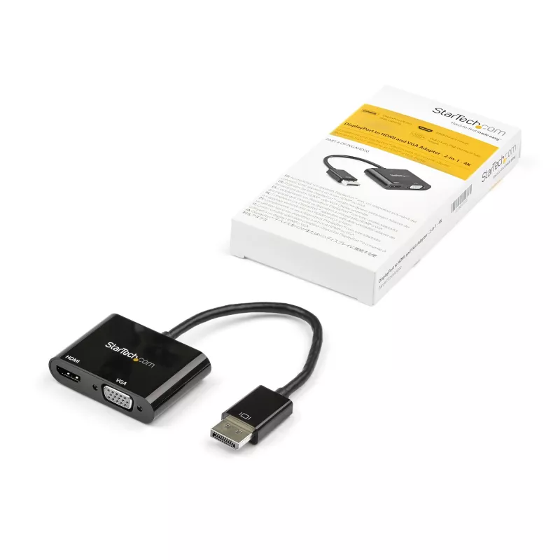 StarTech.com DisplayPort HDMI-ks VGA-adapter - DisplayPort 1.2 HBR2 HDMI 2.0-le (4K 60 Hz) või VGA 1080p muundur-dongel - DP HDMI või VGA monitoriadapter - digitaalne videokuvaadapter