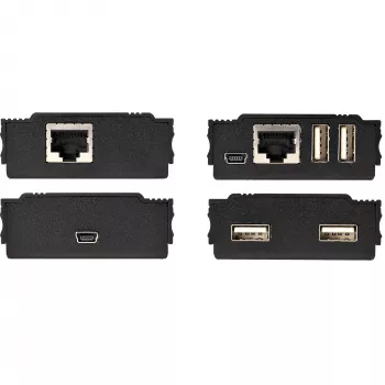 StarTech.com 4-pordiline USB 2.0 pikendusjaotur üle ühe CAT5e/CAT6 Etherneti kaabli (RJ45) - 330 jalga (100 m) - USB pikendusjaoturi adapteri komplekt - metallkorpus - välise toitega - 480 Mbps