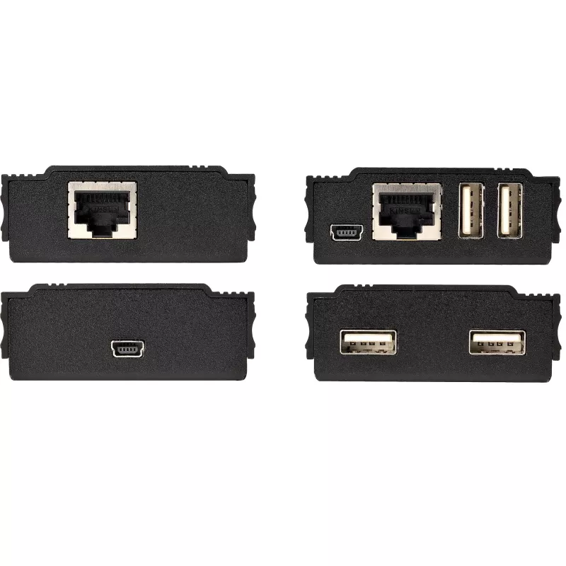 StarTech.com 4-pordiline USB 2.0 pikendusjaotur üle ühe CAT5e/CAT6 Etherneti kaabli (RJ45) - 330 jalga (100 m) - USB pikendusjaoturi adapteri komplekt - metallkorpus - välise toitega - 480 Mbps