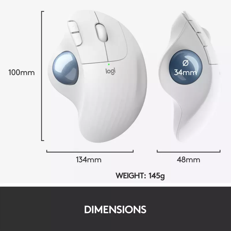 Hiir Logitech ERGO M575 juhtmevaba puutepall RF Wireless + Bluetooth