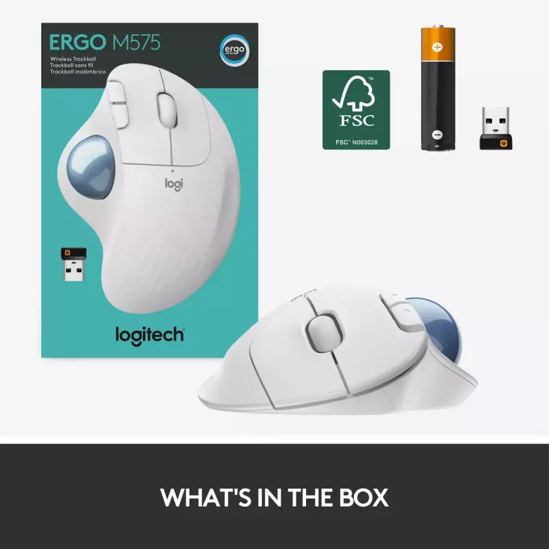Hiir Logitech ERGO M575 juhtmevaba puutepall RF Wireless + Bluetooth