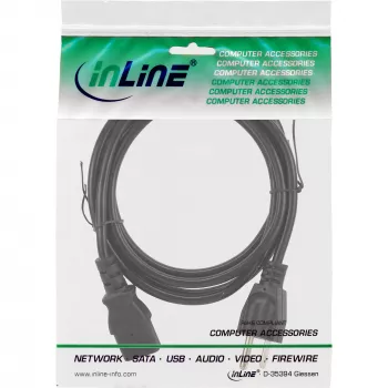 InLine toitekaabel USA isane / 3-kontaktiline IEC C13 isane, 18 AWG, 1,8 m