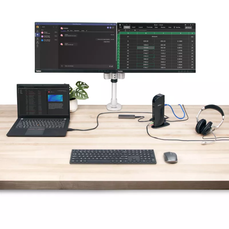 StarTech.com Dual Monitor USB 3.0 dokkimisjaam HDMI-ga - DVI - 6 x USB porti~Topeltmonitori USB 3.0 sülearvuti dokkimisjaam HDMI ja DVI/VGA-ga, 6x USB-A jaotur, GbE, heli, universaalne A-tüüpi dokk - Windows/macOS/ChromeOS