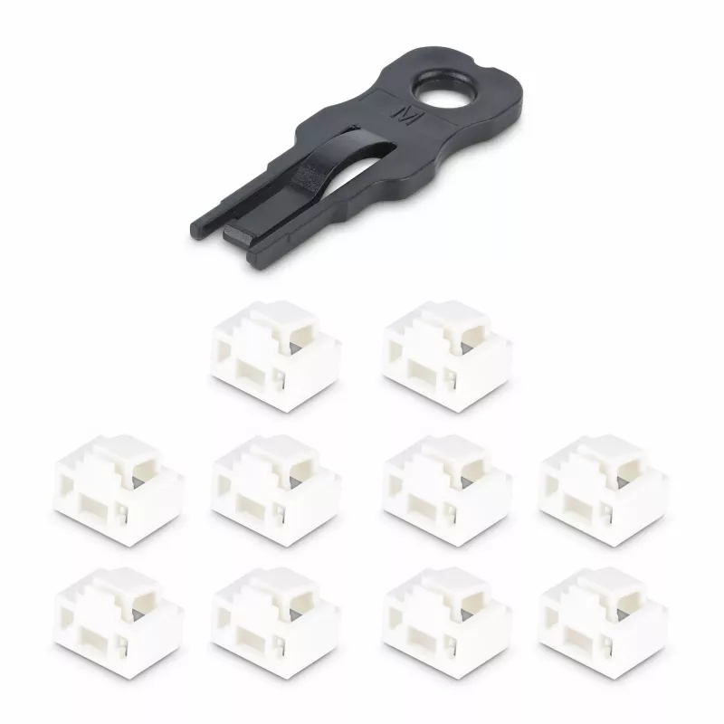 StarTech.com RJ45 pordilukud - 10 tk komplekt turvavõtmega, lukustatav RJ45 pordiblokeerija/tolmukate, korduvkasutatav Ethernet/LAN pordikaitse, klõpsatav RJ45 tolmublokeerija serveritele/lülititele/seinaplaatidele