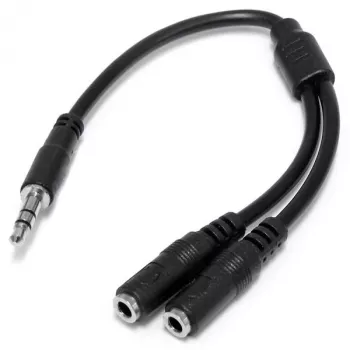 StarTech.com õhuke stereojagaja kaabel - 3,5 mm isane kahele 3,5 mm emasele
