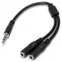 StarTech.com õhuke stereojagaja kaabel - 3,5 mm isane kahele 3,5 mm emasele
