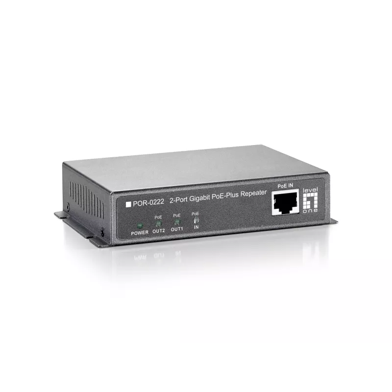 LevelOne Gigabit PoE repiiter, jadaühendatav, 2 PoE väljundit