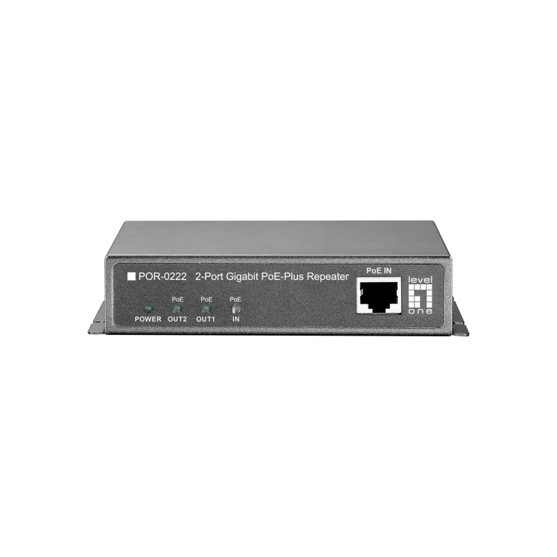 LevelOne Gigabit PoE repiiter, jadaühendatav, 2 PoE väljundit