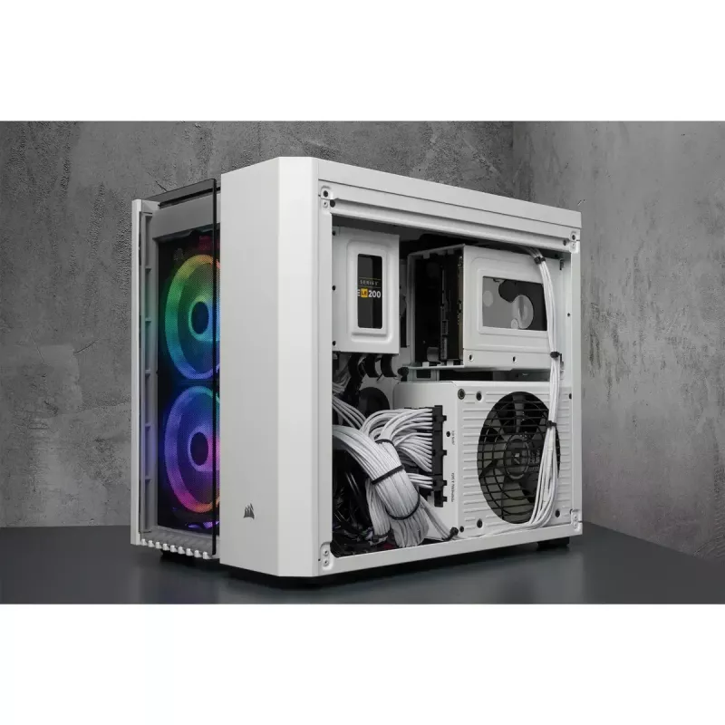 PC-korpus Corsair Crystal 280X Micro ATX valge